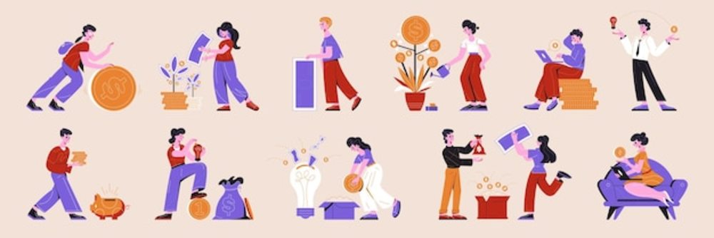 眾籌平面設計 水平圖標與交互元素的藝術